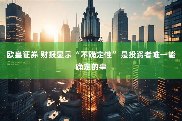 欧皇证券 财报显示 “不确定性” 是投资者唯一能确定的事